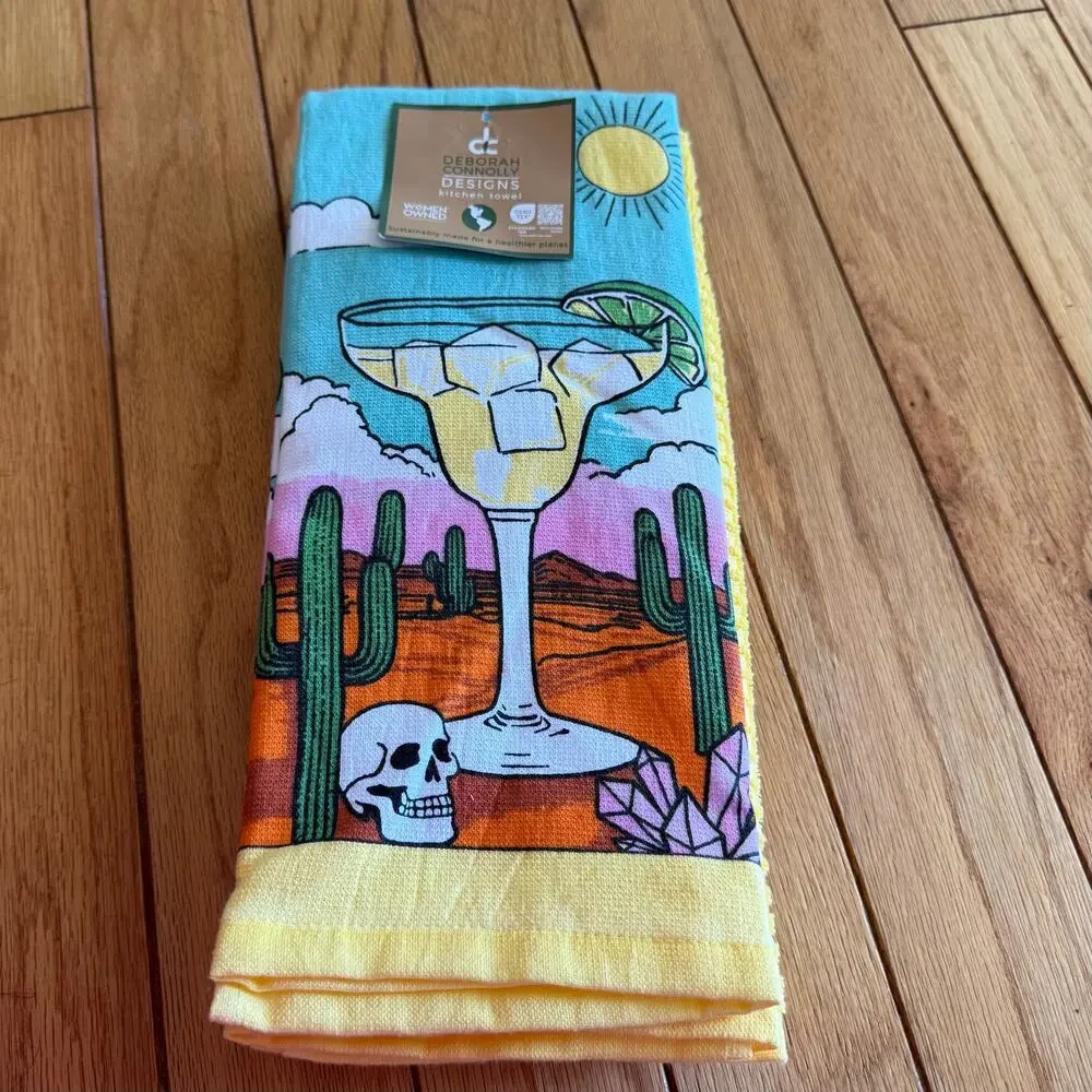 NWT Deborah Connolly Designs Margarita Desert Kitchen Towels  Set of 3